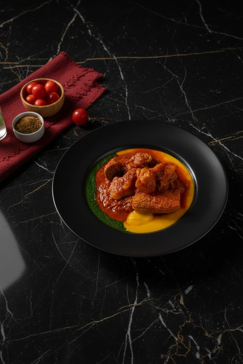 Assort Swallow with Okro or Ewedu and Stew